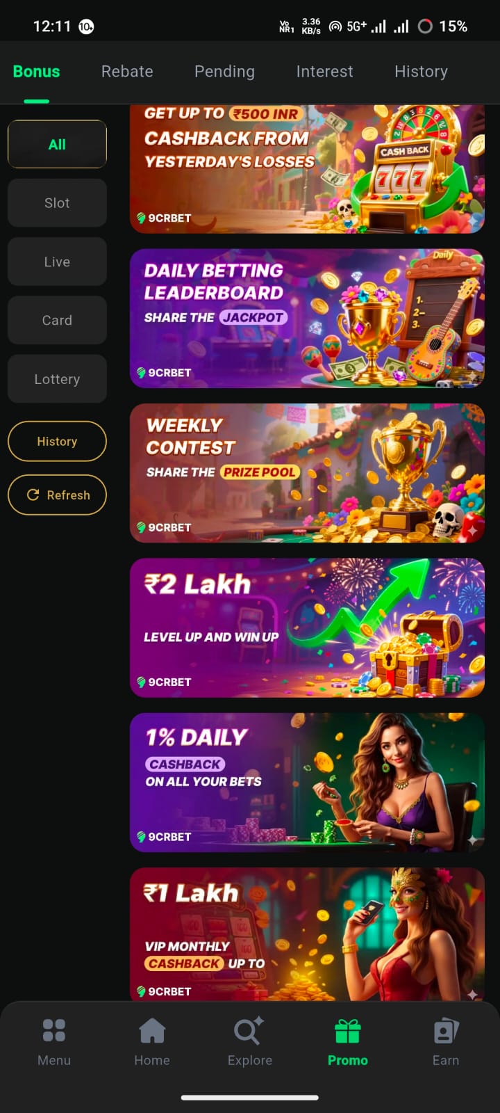 9CRBet Game APK latest bonus promotions and cashback offers